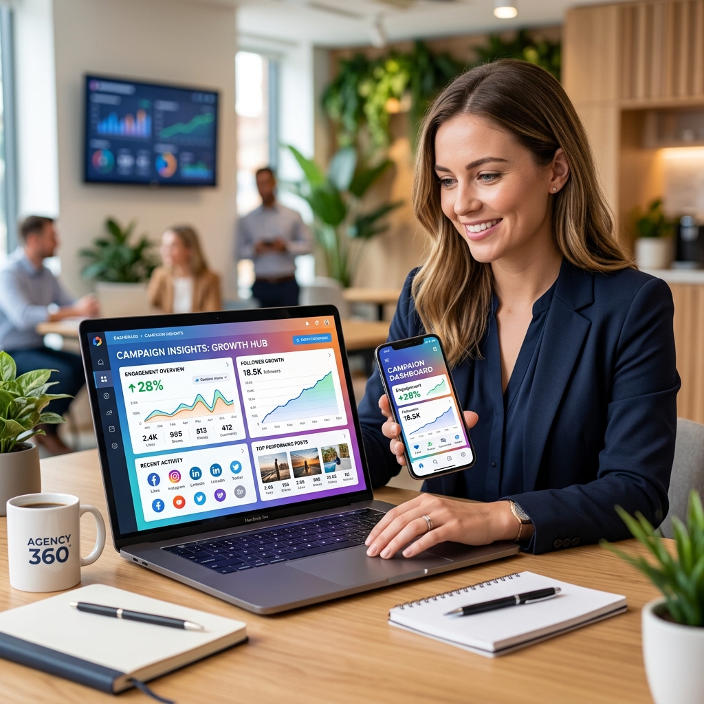 Social media dashboard graphic